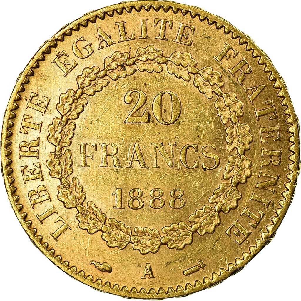 Moneta, Francia, Génie, 20 Francs, 1888, Paris, SPL-, Oro, KM:825, Gadoury:1063