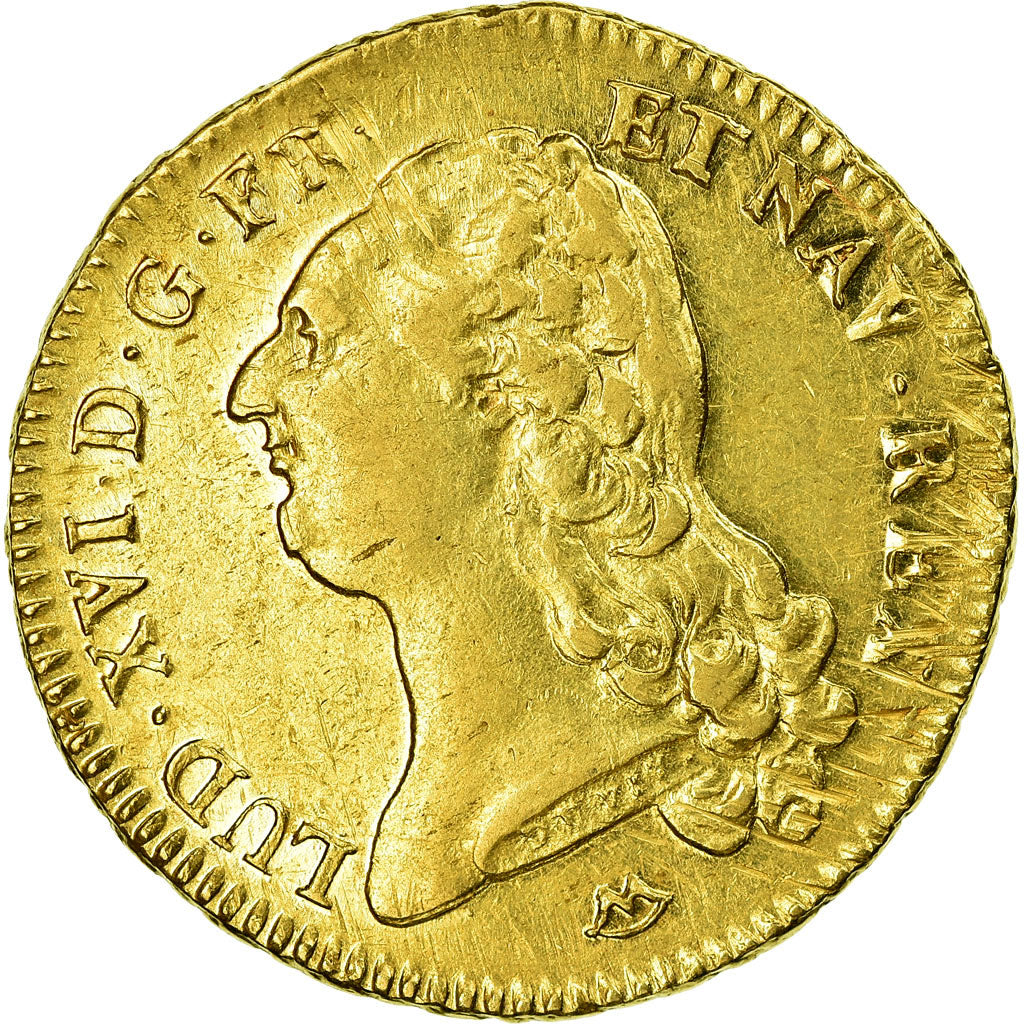 Moneta, Francia, Louis XVI, Double louis d'or à la tête nue, 2 Louis D'or