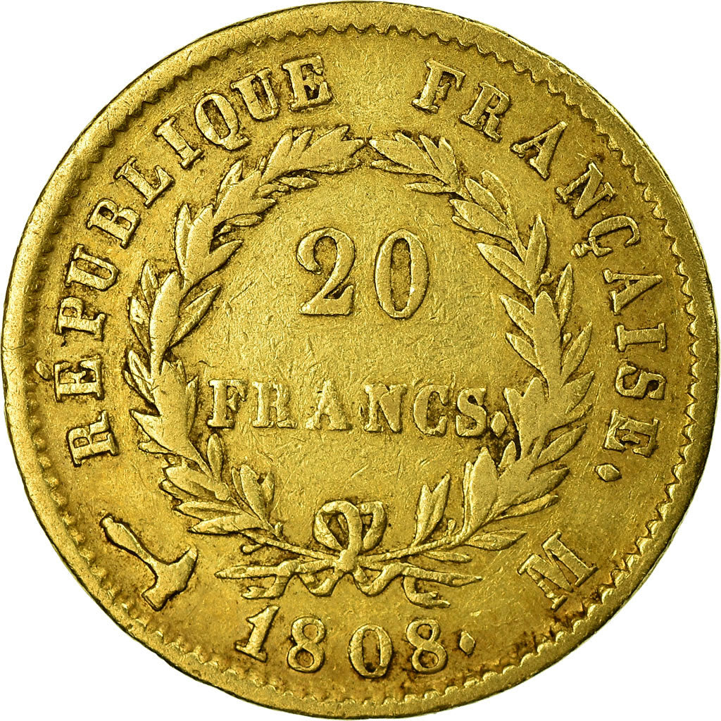 Coin, France, Napoléon I, 20 Francs, 1808, Toulouse, VF(20-25), Gold, KM:687.3