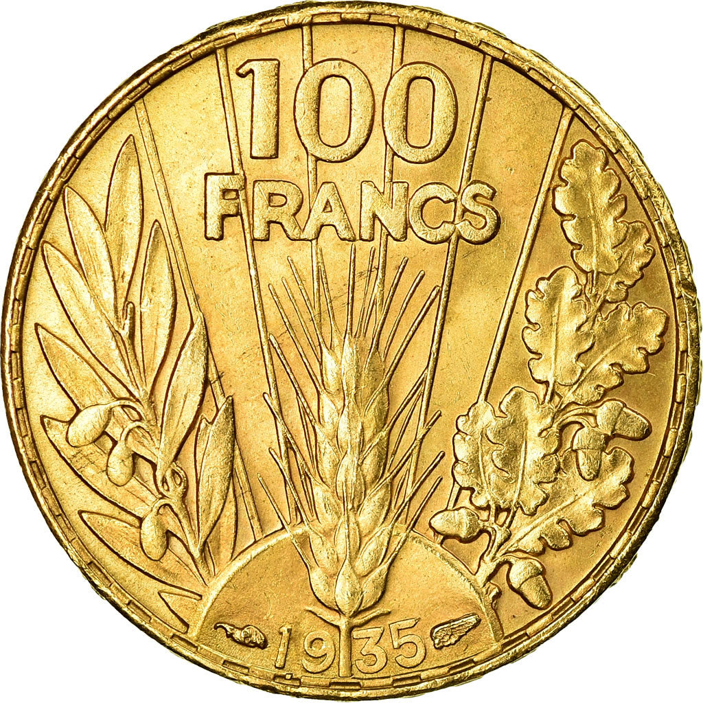 Coin, France, Bazor, 100 Francs, 1935, Paris, MS(63), Gold, KM:880