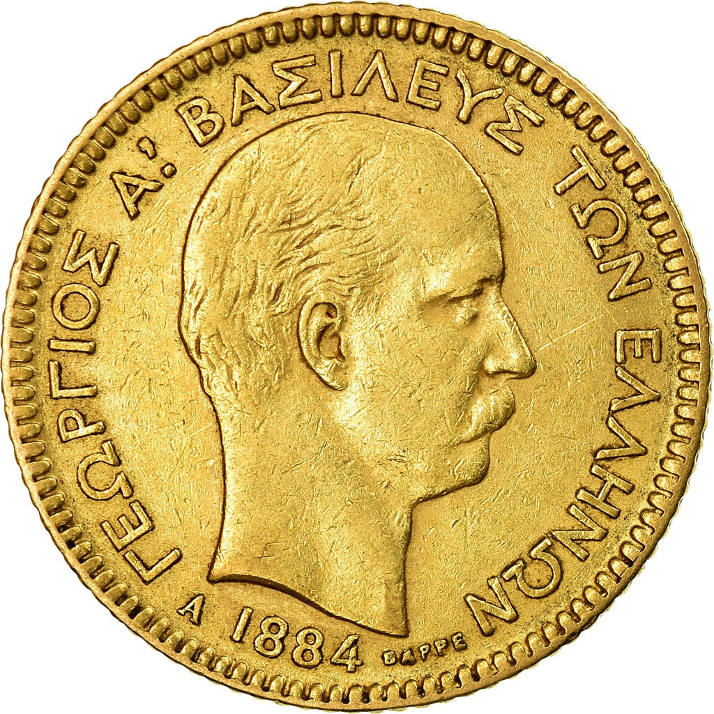 Monnaie, Grèce, George I, 20 Drachmai, 1884, Paris, TTB, Or, KM:56