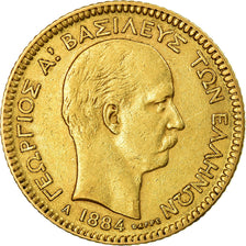 Monnaie, Grèce, George I, 20 Drachmai, 1884, Paris, TTB, Or, KM:56