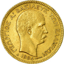 Moneta, Grecia, George I, 20 Drachmai, 1884, Paris, BB+, Oro, KM:56
