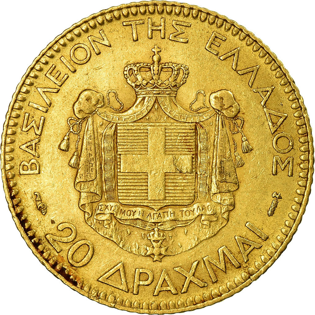 Moneta, Grecia, George I, 20 Drachmai, 1884, Paris, BB+, Oro, KM:56