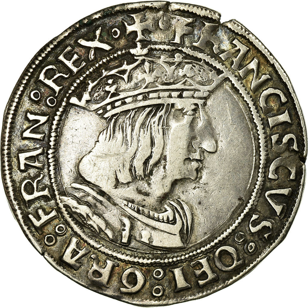 Münze, Frankreich, François Ier, Demi Teston du Dauphiné, Cremieu, SS