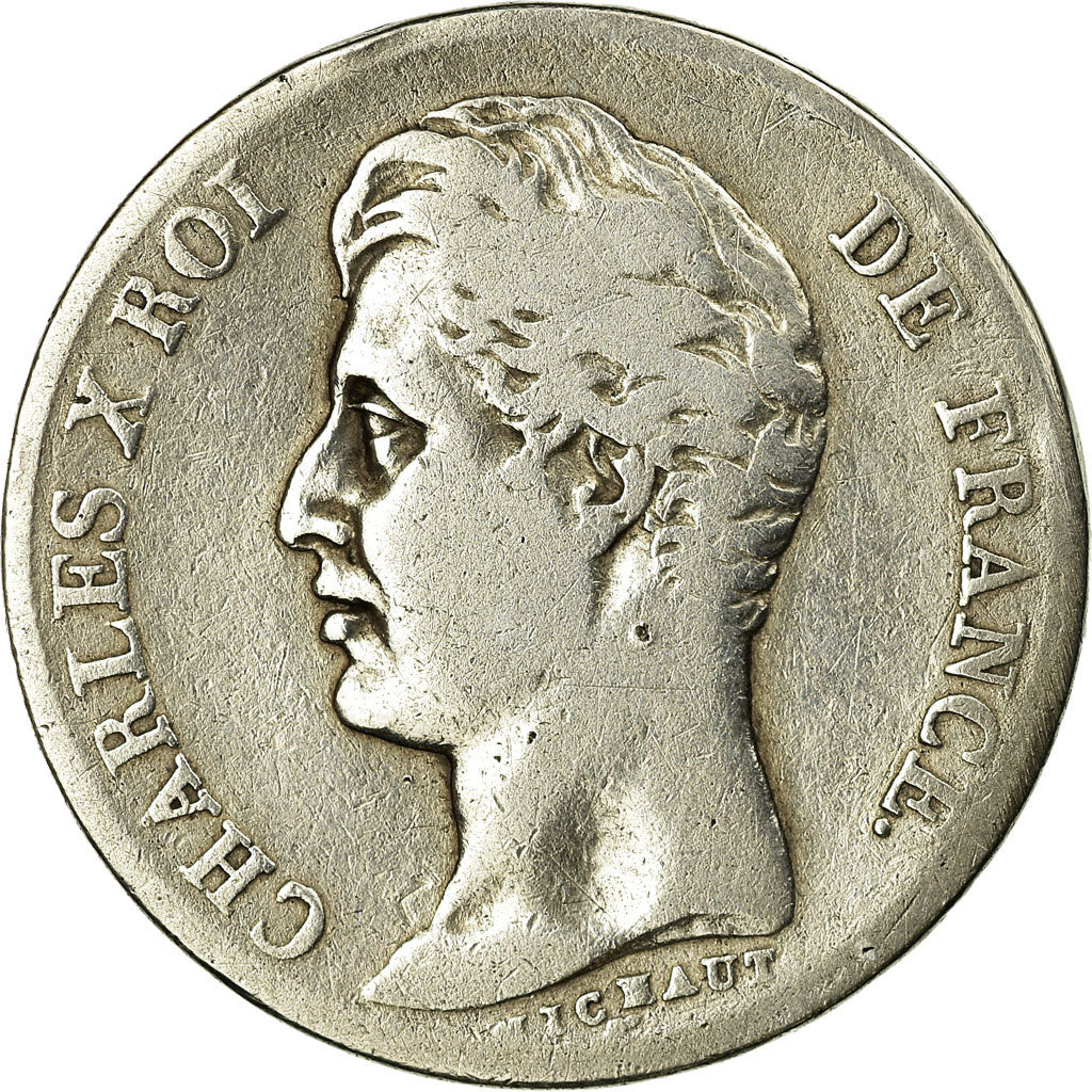 Moneda, Francia, Charles X, Franc, 1825, Rouen, BC+, Plata, KM:724.2