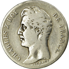 Moneda, Francia, Charles X, Franc, 1825, Rouen, BC+, Plata, KM:724.2