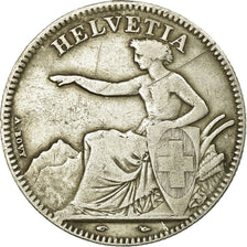 Moneda, Suiza, 2 Francs, 1850, Paris, BC+, Plata, KM:10