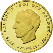 Belgium, Medal, Baudouin - 25 ans de Règne, 1976, MS(63), Gold