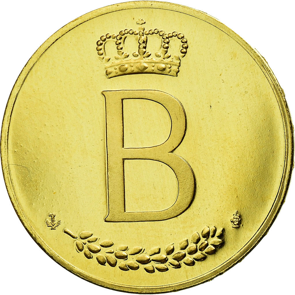 Belgium, Medal, Baudouin - 25 ans de Règne, 1976, MS(63), Gold