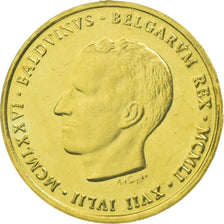 Belgium, Medal, Baudouin - 25 ans de Règne, 1976, Latin, MS(63), Gold