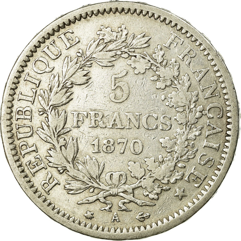 Coin, France, Hercule, 5 Francs, 1870, Paris, EF(40-45), Silver, KM:820.1
