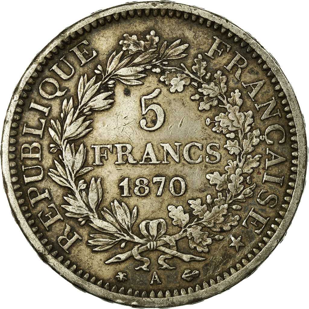 Coin, France, Hercule, 5 Francs, 1870, Paris, EF(40-45), Silver, KM:820.1