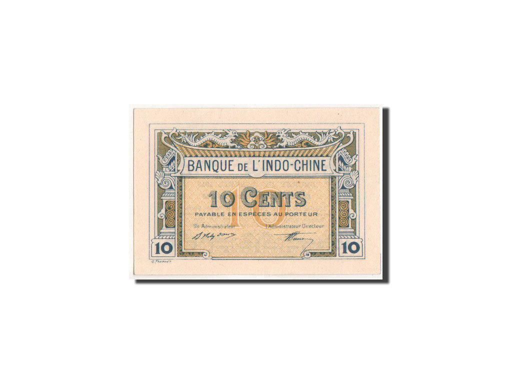Indochina, 10 Cents, 1919 (1920), Essai, Blue, KM:44