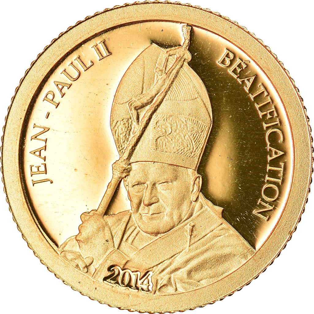 Coin, Gabon, Beatification of Pope John Paul II, 1000 Francs CFA, 2014