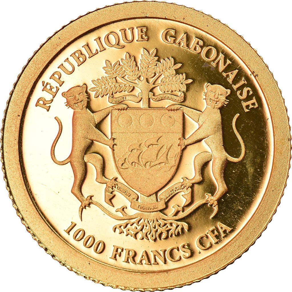 Coin, Gabon, Beatification of Pope John Paul II, 1000 Francs CFA, 2014