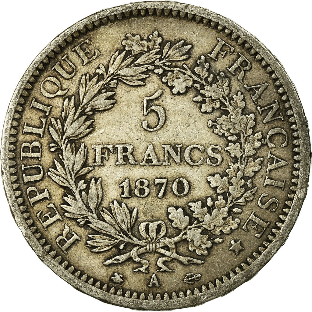 Coin, France, Hercule, 5 Francs, 1870, Paris, EF(40-45), Silver, KM:820.1
