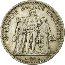 Moneta, Francia, Hercule, 5 Francs, 1878, Bordeaux, MB+, Argento, KM:820.2