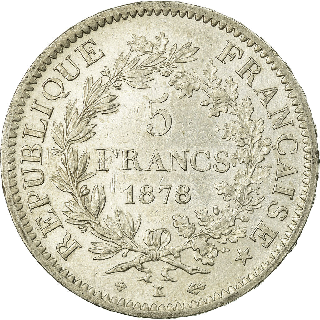 Münze, Frankreich, Hercule, 5 Francs, 1878, Bordeaux, SS, Silber, KM:820.2