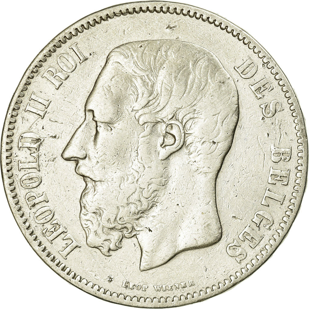 Coin, Belgium, Leopold II, 5 Francs, 5 Frank, 1865, VF(30-35), Silver, KM:24