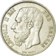 Coin, Belgium, Leopold II, 5 Francs, 5 Frank, 1865, EF(40-45), Silver, KM:24