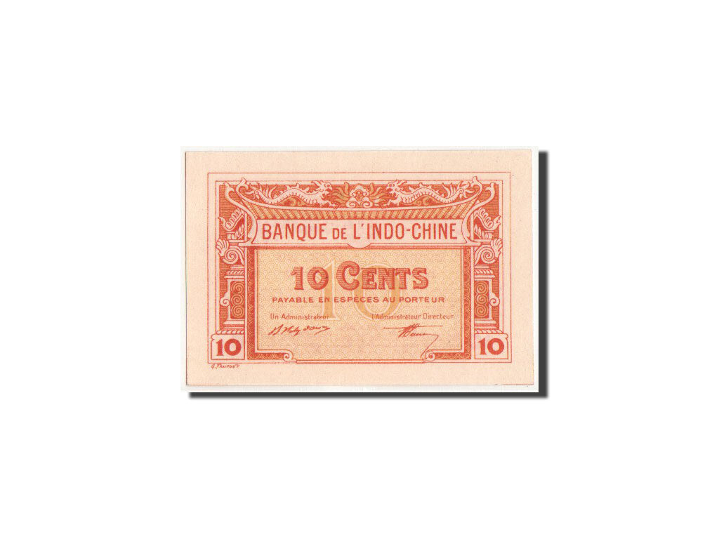 Indochina, 10 Cents, 1919 (1920), Essai, Orange, KM:44