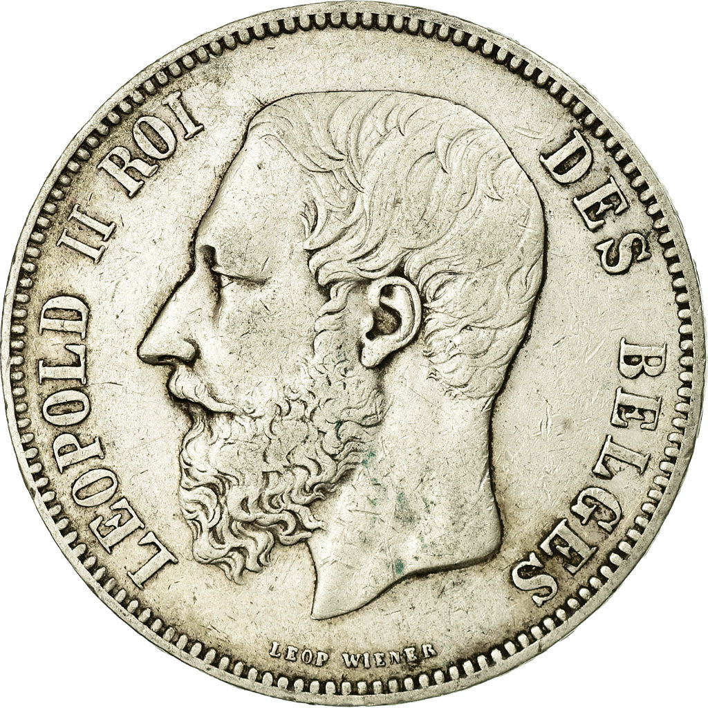 Coin, Belgium, Leopold II, 5 Francs, 5 Frank, 1867, Point après F, EF(40-45)