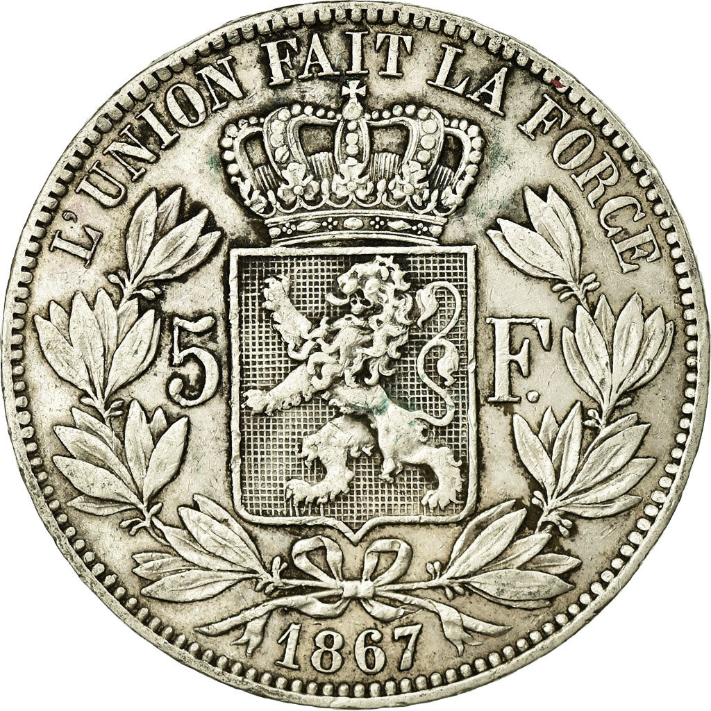 Coin, Belgium, Leopold II, 5 Francs, 5 Frank, 1867, Point après F, EF(40-45)