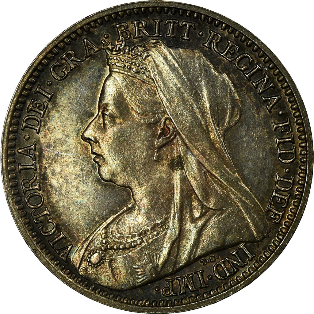 Coin, Great Britain, Victoria, 3 Pence, 1900, MS(63), Silver, KM:777