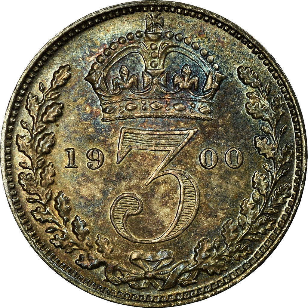 Coin, Great Britain, Victoria, 3 Pence, 1900, MS(63), Silver, KM:777