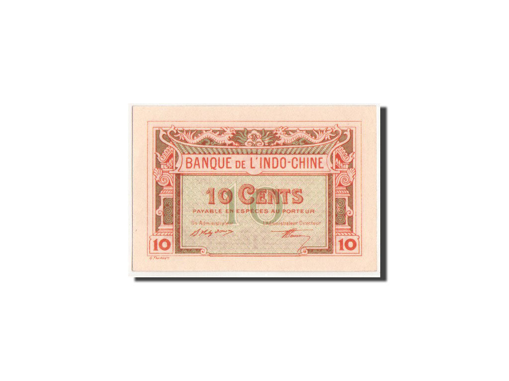 Indochina, 10 Cents, 1919 (1920), Essai, Green, KM:44