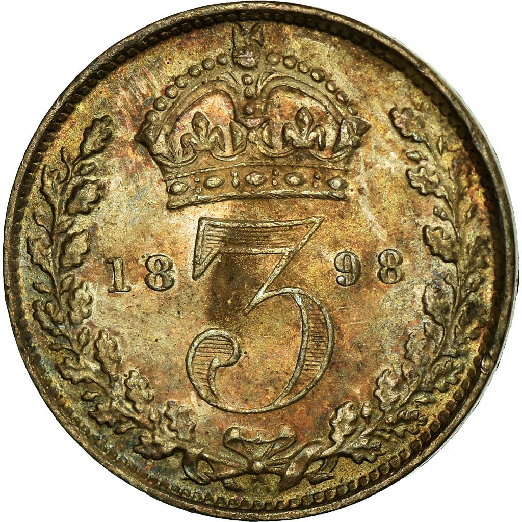 Coin, Great Britain, Victoria, 3 Pence, 1898, MS(63), Silver, KM:777