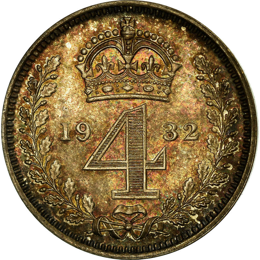 Coin, Great Britain, George V, 4 Pence, Groat, 1932, MS(63), Silver, KM:841
