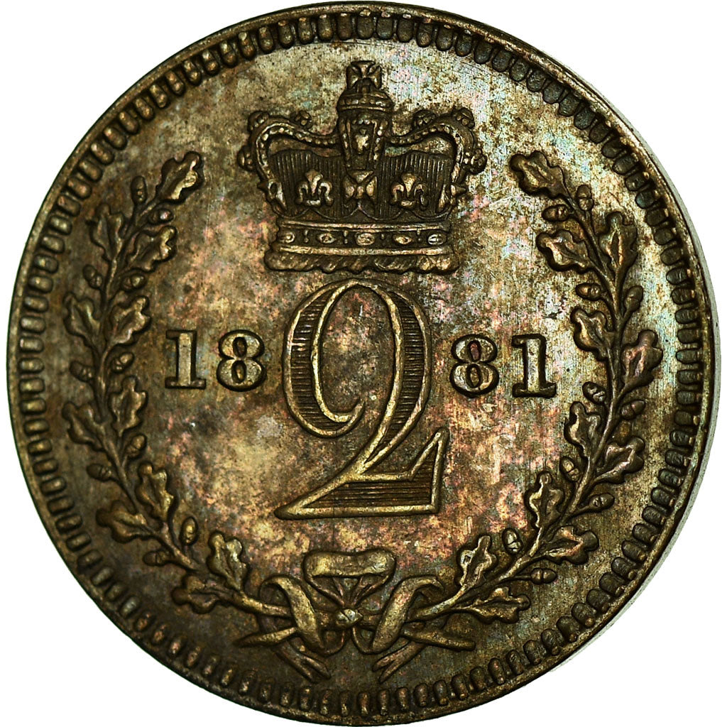 Coin, Great Britain, Victoria, 2 Pence, 1881, MS(63), Silver, KM:729