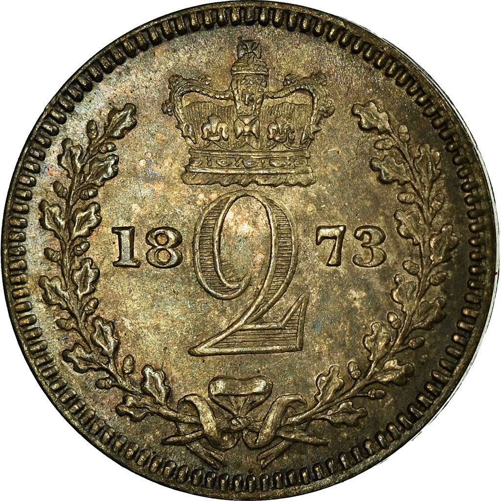 Moneta, Wielka Brytania, Victoria, 2 Pence, 1873, MS(63), Srebro, KM:729