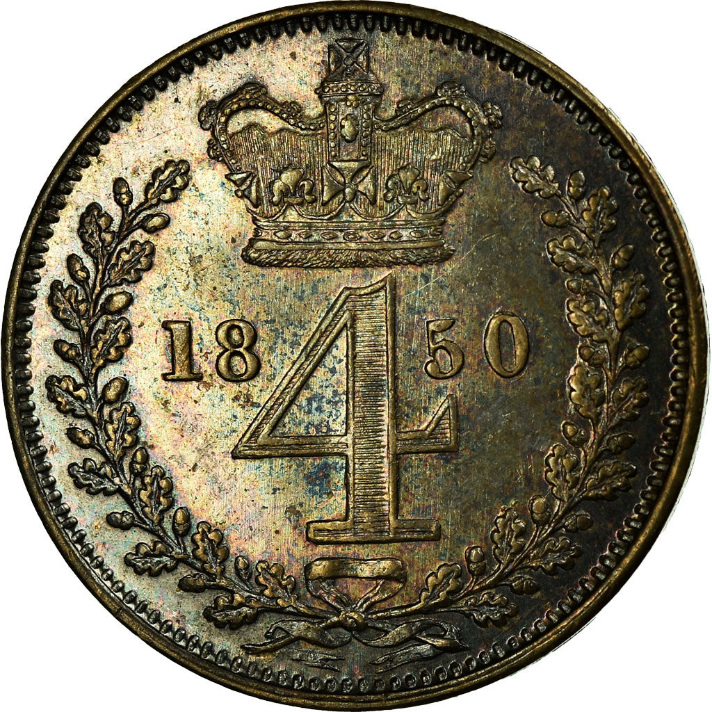 Coin, Great Britain, Victoria, 4 Pence, Groat, 1850, MS(60-62), Silver, KM:732