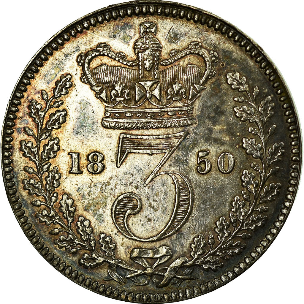 Coin, Great Britain, Victoria, 3 Pence, 1850, AU(55-58), Silver, KM:730
