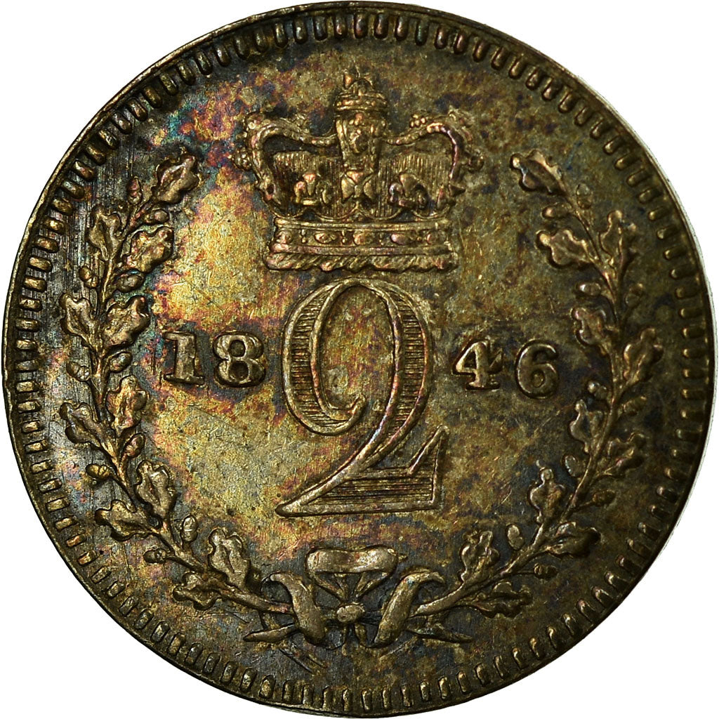 Moneta, Wielka Brytania, Victoria, 2 Pence, 1846, MS(60-62), Srebro, KM:729