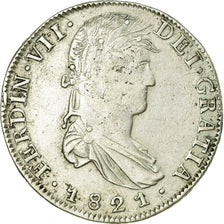 Moneda, México, ZACATECAS, Ferdinand VII, 8 Reales, 1821, Zacatecas, BC+