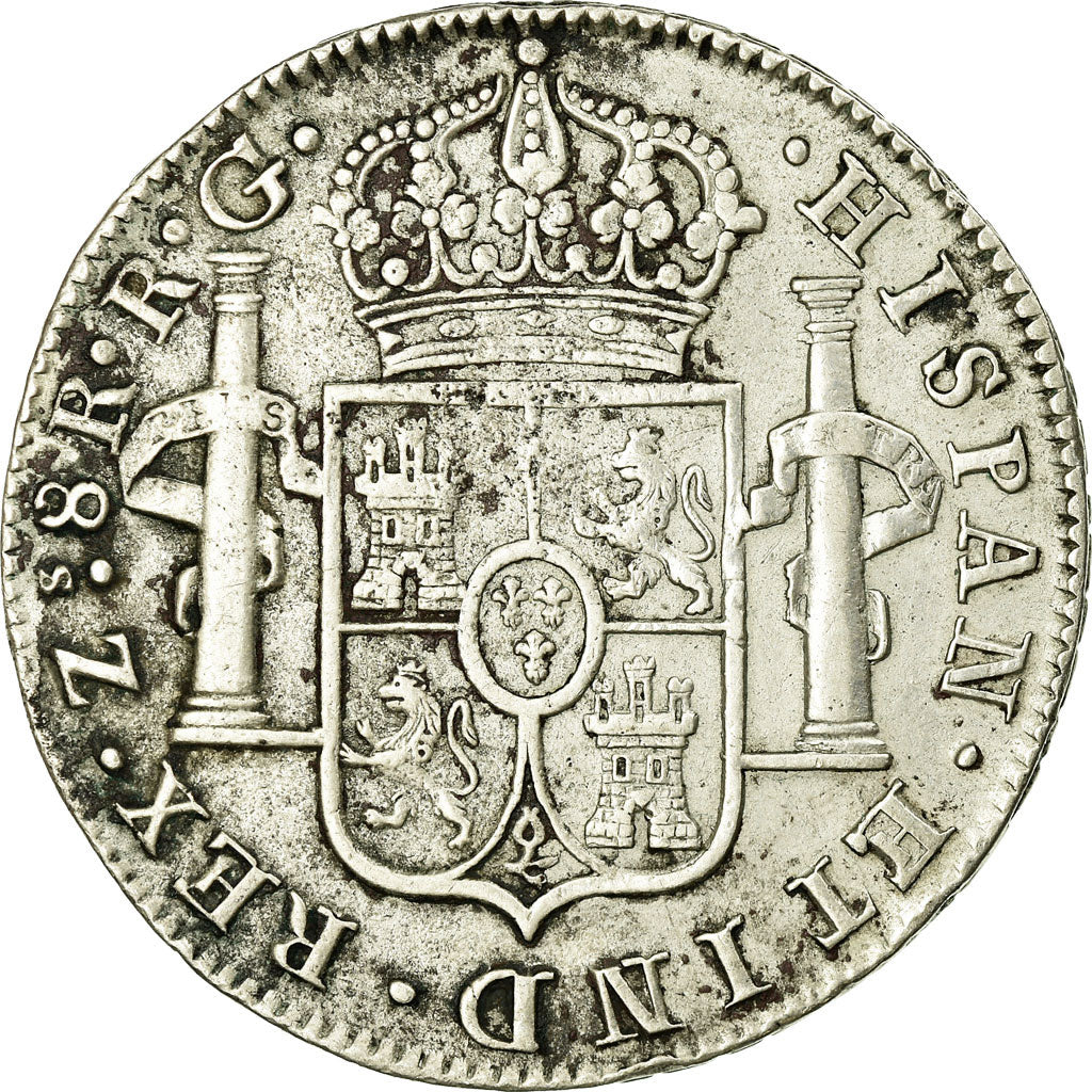 Moneda, México, ZACATECAS, Ferdinand VII, 8 Reales, 1821, Zacatecas, BC+