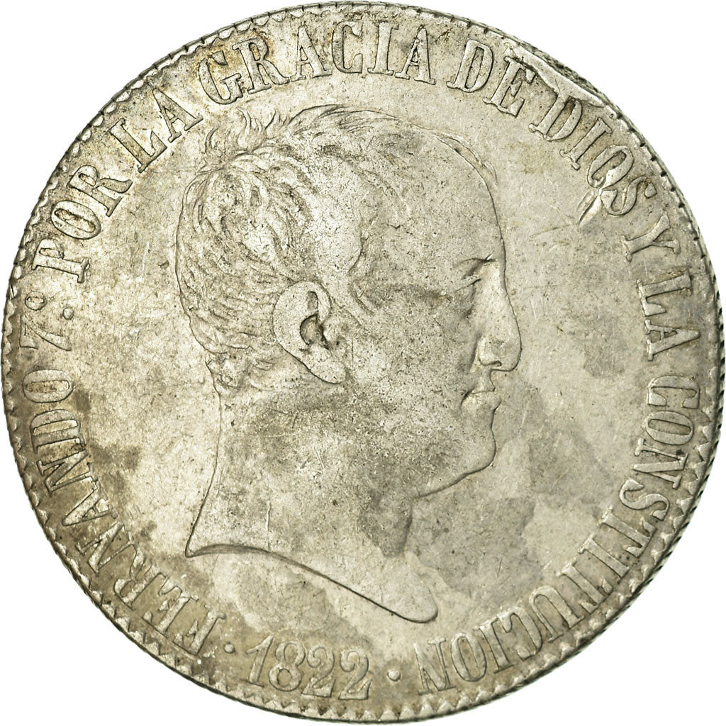 Coin, Spain, Ferdinand VII, 20 Réales, 1822, Madrid, VF(30-35), Silver, KM:561