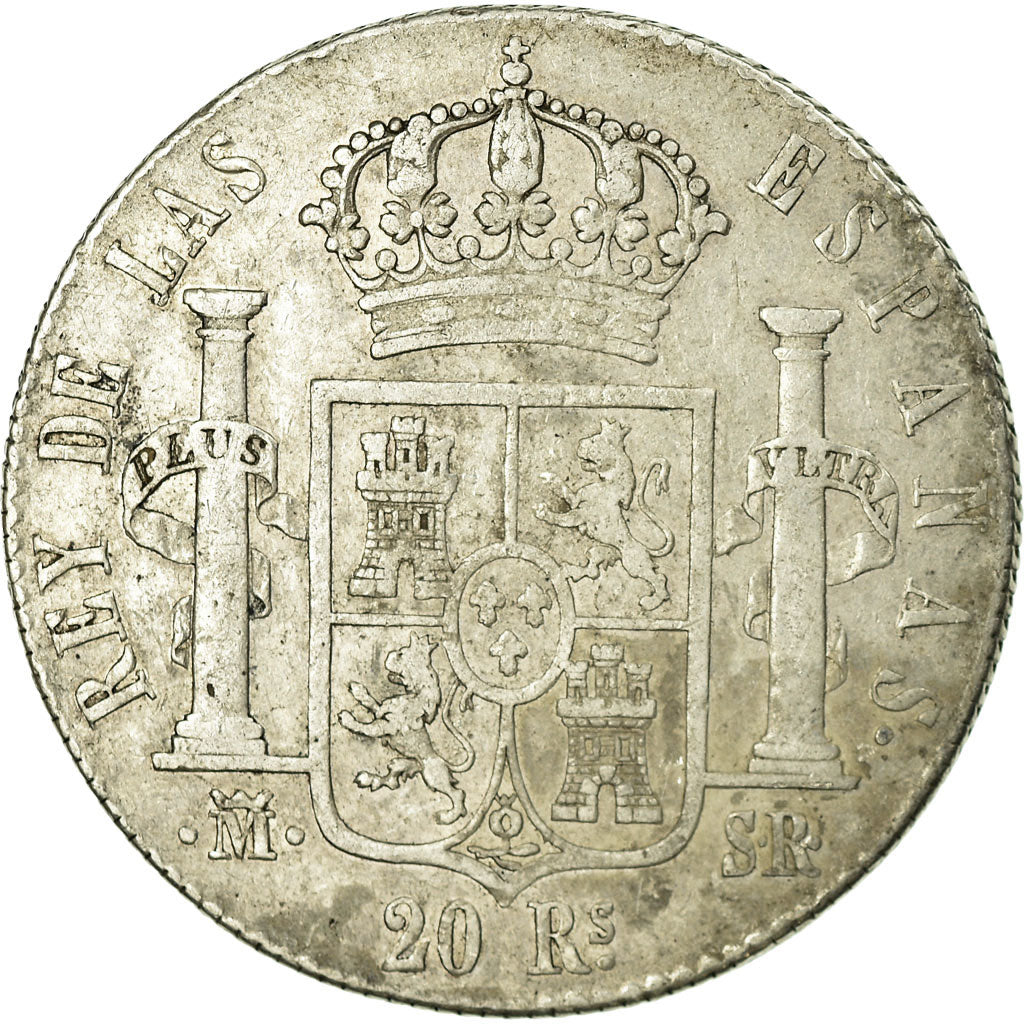 Coin, Spain, Ferdinand VII, 20 Réales, 1822, Madrid, VF(30-35), Silver, KM:561