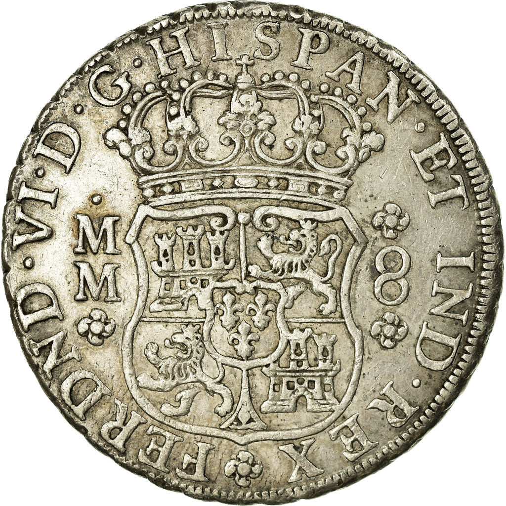 Moneta, Messico, Ferdinand VI, 8 Reales, 1756, Mexico City, BB, Argento