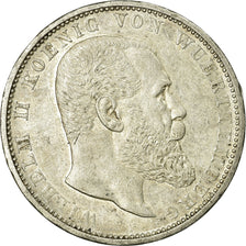 Coin, German States, WURTTEMBERG, Wilhelm II, 5 Mark, 1907, Freudenstadt