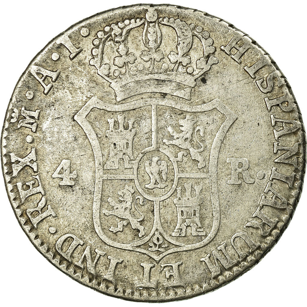 Coin, Spain, Joseph Napolean, 4 Réales, 1812, Madrid, VF(20-25), Silver