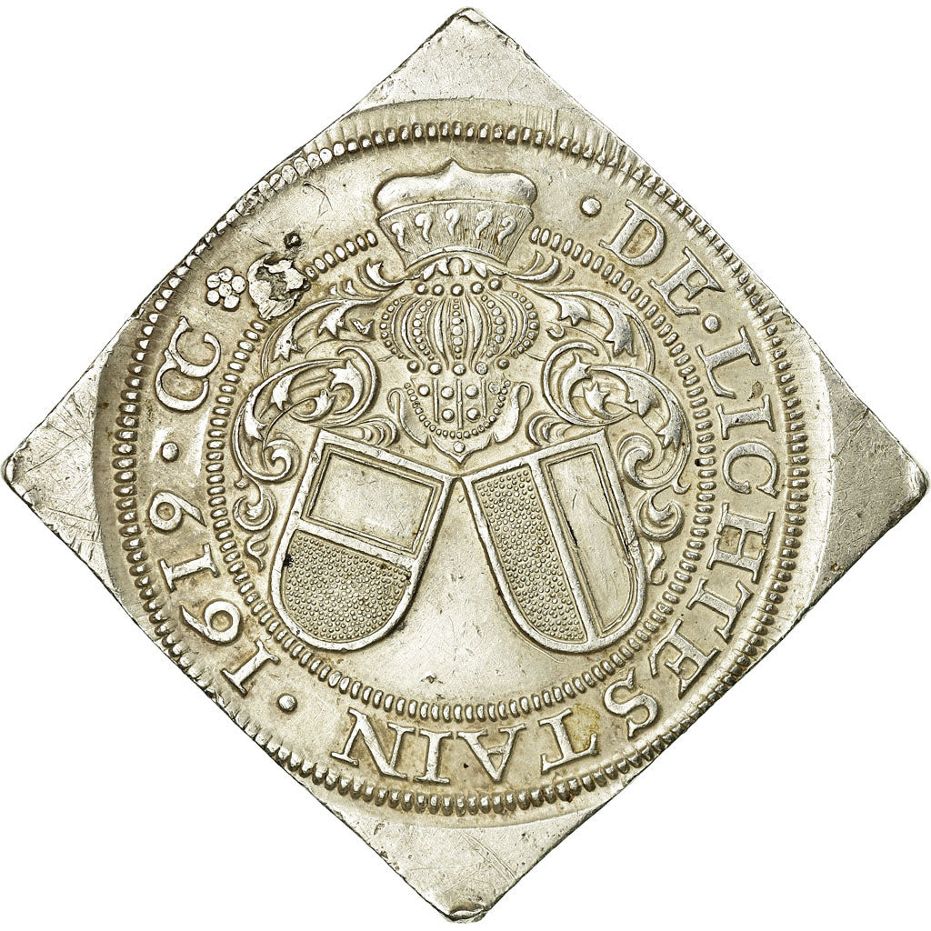 Monnaie, Liechtenstein, Charles I, 3 Ducat, 1619, Refrappe, SUP, Argent