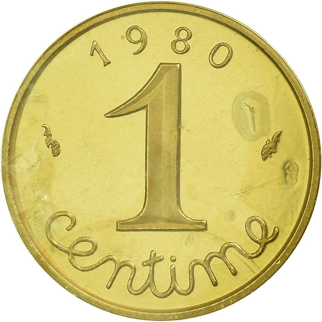 Coin, France, Épi, Centime, 1980, Piéfort, MS(65-70), Gold, KM:P655