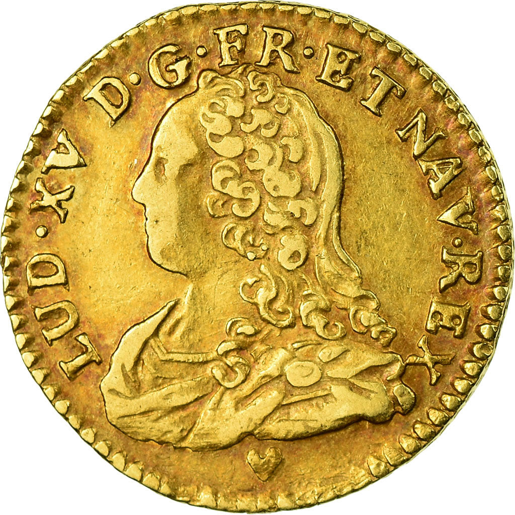 Moneda, Francia, Louis XV, 1/2 Louis d'or, 1732, Strasbourg, MBC, Oro