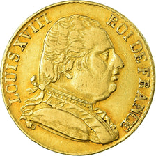 Moneta, Francia, Louis XVIII,  20 Francs, 1815, London, BB, Oro, KM 706.7