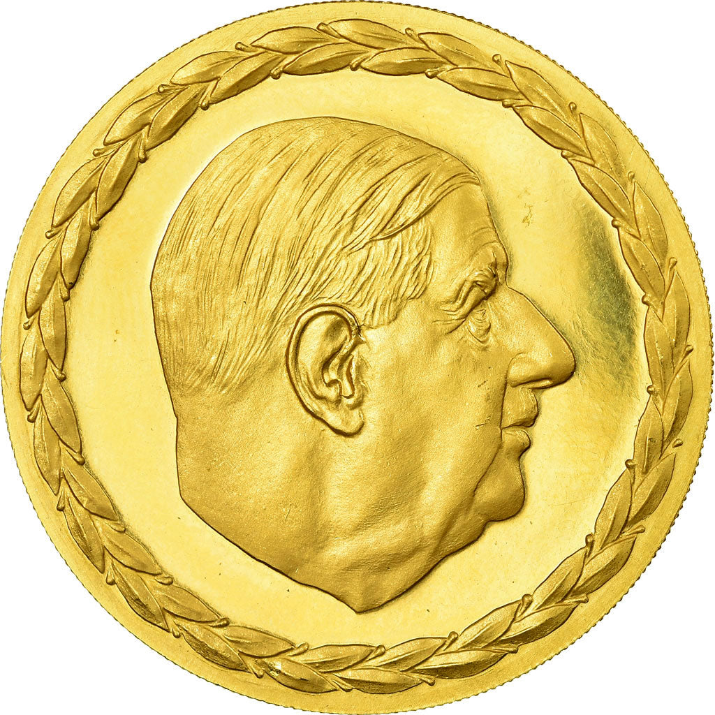 Francja, Medal, Charles De Gaulle, Historia, 1970, Monnaie de Paris, MS(64)